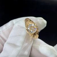Bague solitaire avec certificat IGI, diamant de 2,5 carats, diamant cultivé en laboratoire, or jaune 10 carats, coupe coussin, classique, diamant HPHT CVD