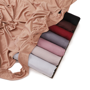 Sciarpa lunga modale da <span class=keywords><strong>donna</strong></span> di alta qualità in seta di cotone con cinturino incrociato con cinturino in testa scialle in tinta unita elastico Bandana etnica - Product Image 2