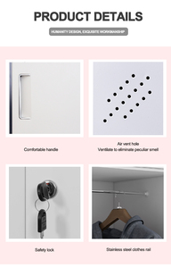 Armadio Moderno in Acciaio Regolabile Homniture con Grande Capacità per Camera da Letto e Soggiorno - Product Image 6