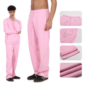 Kışlık Ağır Kumaş 430g Düz Paça Tek Renk Erkek Pantolonu Bol Kesim Sportif Günlük İpli Pantolon Erkekler İçin - Product Image 2