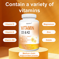 Capsules de vitamine D3 K2 Offres Spéciales D3 10,000 UI K2 100mcg complément alimentaire pour le soutien de la santé immunitaire vasculaire osseuse 120 Coumts