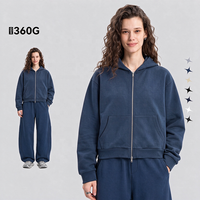 Sweat à capuche unisexe zippé en coton polyester 360 GSM, coupe ample, en molleton bouclette épais, personnalisable avec logo, style streetwear