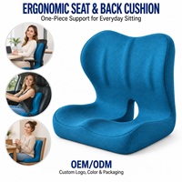 Ensemble de coussins ergonomiques en mousse à mémoire de forme pour siège et dossier avec soutien lombaire pour chaises de bureau et usage domestique