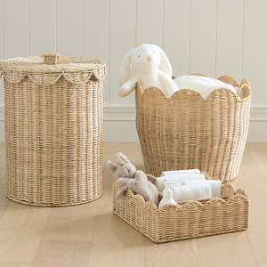 Woven Storage <b>Basket</b> <b>Large</b> Rectangle With Handle For Desktop Cosmetic Kitchen Organization - Product Image 4