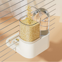 Mangeoire et abreuvoir automatiques 2-en-1 anti-déversement pour oiseaux, distributeur d'eau pour perroquets, récipient à nourriture par gravité avec perchoir pour accessoires de cage