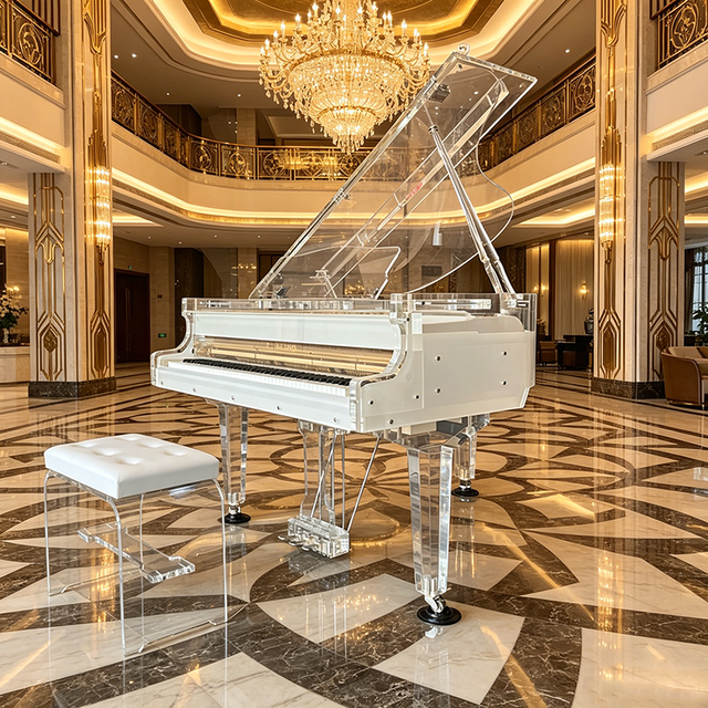 Source Factory High-End Customization Modern Fashion 88 Keys Crystal Acoustic Grand Piano for Stage Performance