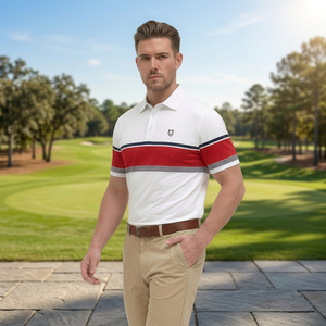 White Motogimau Sporty Breathable 100% Cotton Knitted Golf Clothing O Motogimu - Product Image 3