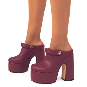 Sandales à talons épais et plateforme pour femmes, à bout rond et bride arrière, style slingback, couleur unie - Product Image 3