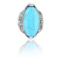 Bague Vintage bohème en alliage d'argent pour femme, anneau de pierres précieuses ovales, anneau de fête, nœud de Joint, Vintage, bohème, offre spéciale