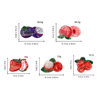Pinzas para el Cabello con Diseño de Frutas DD, Pinzas de Acetato con Forma de Lichi y Arándano, Accesorios para el Cabello al por Mayor para Mujeres y Niñas