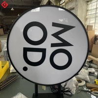 Offre Spéciale d'affaires en plein air cadre LED boîte à lumière ronde logo publicitaire LED lettres 3D boîte à lumière circulaire extérieure