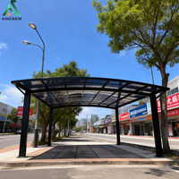 ANCSEM Vente en gros de carport en aluminium, abri de voiture imperméable, tente de carport résistante à la pluie, auvent de carport en aluminium avec polycarbonate