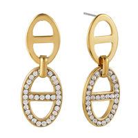 Boucles d'oreilles clous en zirconium japonais plaqué or 18 carats, version de luxe - Bijoux élégants et polyvalents, cadeau idéal pour femme