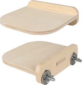 Plateforme en bois naturel pour hamster et cachette multi-chambres, tunnel <span class=keywords><strong>labyrinthe</strong></span> à couvercle rabattable, accessoires de cage, décor de habitat pour petits animaux - Product Image 1