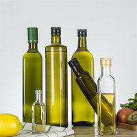 Cuisine 250ML 500ML 750ML 1L Distributeur de vinaigre carré rond Bouteille vide en verre d'huile d'olive pour la cuisson