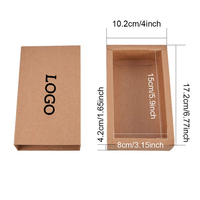 Design simple personnalisé Kraft artisanat Carton matériaux recyclés bijoux emballage cadeau tiroir coulissant pour la présentation d'articles de luxe