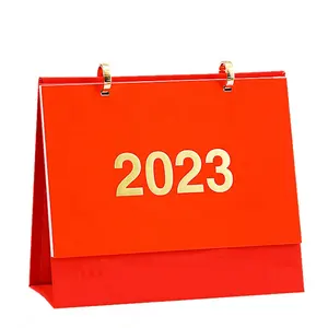 2023 2024 logotipo personalizado desktop de escritório mini espiral 365 dia calendário de mesa