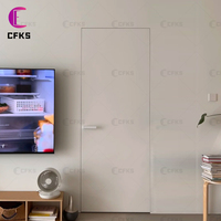 Design minimaliste chambre peinture intérieure dalle en bois massif bois porte invisible pour maison bordure affleurante personnalisée porte escamotable cachée