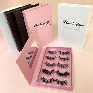 睫毛包装盒供应商定制睫毛书5对批发空睫毛盒带镜 - Product Image 2