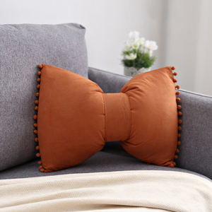 Nuevo Diseño Funda de Cojín de Terciopelo Suave con Lazo Sólido, Almohada con Forma de Lazo de Amor, Almohada Nórdica con Lazo para Ventana - Product Image 3