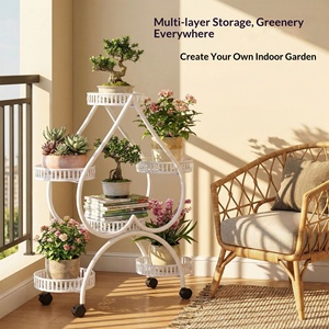 Estante Metálico Multifuncional <span class=keywords><strong>para</strong></span> Flores en Forma de Corazón, Estante de Almacenamiento de Múltiples Niveles <span class=keywords><strong>para</strong></span> Sala de Estar, Balcón, Móvil - Product Image 2