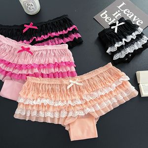 Culotte de bikini en maille à volants pour <span class=keywords><strong>femme</strong></span>, style Y2K Lolita, mini-short froncé sexy coquette taille basse tricotée extensible - Product Image 3
