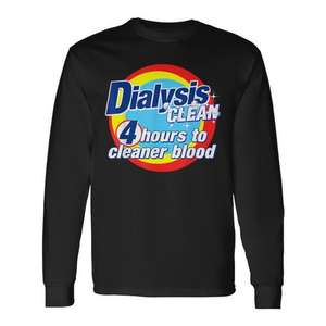 Camiseta de manga larga para diálisis Clean, 4 horas para limpiar la sangre, camiseta para pacientes - Product Image 1