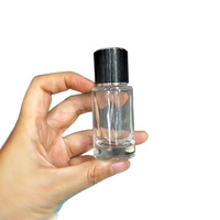 Botella de Perfume de Vidrio Cilíndrica Mate Vintage Premium de 30ml 50ml 100ml con Serigrafía, Tapón de Goma, Forma Plana Delicada y Bonita, MOQ