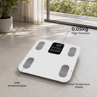 Balance numérique en verre trempé de haute précision avec grand écran LCD pour le suivi du poids et le fitness à domicile (vente en gros)
