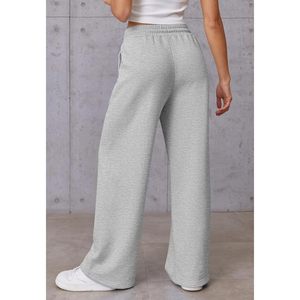 Pantalon de jogging ample taille haute pour femme, en molleton respirant, avec cordon de serrage, style décontracté et athlétique - Product Image 3