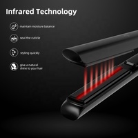 Plancha de Pelo 2 en 1 con Cerámica Iónica Infrarroja, Control de Temperatura Eléctrico para Peinado Profesional en Salón
