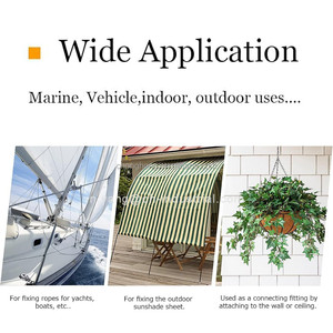 Anillo de fijación de hardware de barco de 8mm, D marinos de anillos en acero inoxidable 316, placa de ojo de almohadilla plegable para cubierta de amarre para yate de barco - Product Image 6