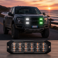 Feu de signalisation à LED bicolore blanc-vert 24 LED avec lentille fumée, homologué ECE R65 SAE J595 Classe 1, haute intensité, pour tracteur
