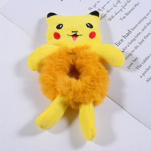 أربطة شعر مرنة جديدة بتصميم حيوانات كورية لطيفة من القطيفة، أربطة شعر على شكل ضفدع وقطة للأطفال، إكسسوارات شعر ودبابيس للرأس للبنات والنساء - Product Image 4