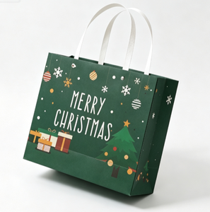 Bolsa de Regalo de Papel Laminado Resistente con Asa de Cinta, Papel Recubierto para Regalos de Navidad, Suministros para Minoristas - Product Image 1