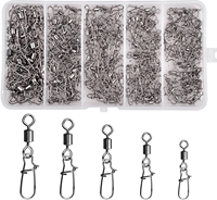 Tmazak 210 pièces Émerillons à roulettes haute résistance résistants à la corrosion pour la pêche en eau salée et en eau douce, ligne de pêche