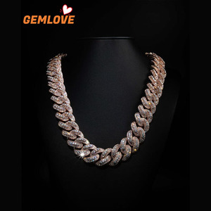 Cadena Cubana de Diamantes Chapada en Oro, Joyería Hip Hop, Estilo Bling, Venta Caliente - Product Image 2
