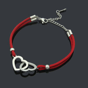 Bracciale in corda intrecciata amore a doppio strato da <span class=keywords><strong>cuore</strong></span> a <span class=keywords><strong>cuore</strong></span> - Product Image 2