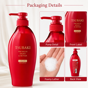 TSUBAKI Premium Amino Acid Moist & Repair Japanese <b>Shampoo</b> 450ml Liquid Floral Camellia Hair Care for Dry Frizzy Damaged Hair - Product Image 3
