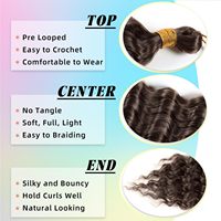 Extensions de cheveux synthétiques en vrac pour la vente en gros, 20 pouces, bouclées crépues, pour réparation de dreadlocks, tresses et torsades, brun afro, trame simple