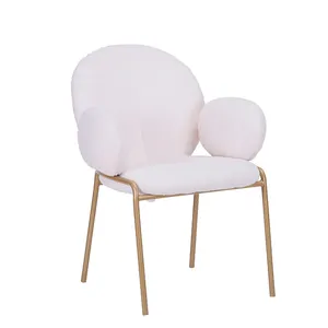 Accent Dining Chairs White Chair Luxury Stainless Steel Dining Chair Modern With Golden Legs