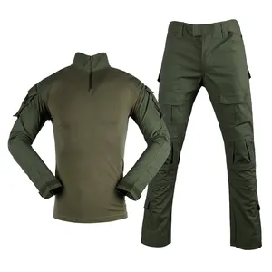 Em estoque! Tactical Combat Uniforme Camisa e Calças com Cotovelo e Joelheiras Tactical Gear T65C35 Camuflagem Cores