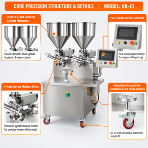 Automatic Cake Icing Machine One Click Start Smooth Application 2000W 890x900x1575mm 6 to 12 Inch for <strong>Pastry</strong> Factory - Product Image 3