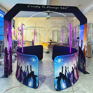 8 * 8ft 11 * 8ft 360 Kit de support de toile de fond <span class=keywords><strong>pour</strong></span> photomaton 360 boîtier rond avec lumières <span class=keywords><strong>pour</strong></span> photomaton 360 - Product Image 1