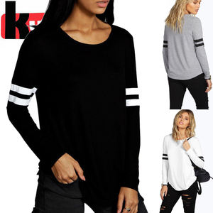 <span class=keywords><strong>Camiseta</strong></span> suave de algodón 100% para mujer, <span class=keywords><strong>camiseta</strong></span> de manga larga transpirable con cuello redondo - Product Image 5