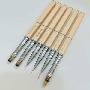 Pinceau à ongles en gel UV avec manche en métal, poils en nylon, logo personnalisé, stylo de peinture professionnel pour salon - Product Image 1