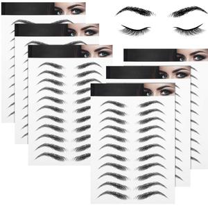 Tatuaje Temporal de Cejas 4D de Larga Duración, Resistente al Agua, Negro y Marrón, Adhesivo Desprendible, Cejas Postizas Naturales para el Rostro - Product Image 1
