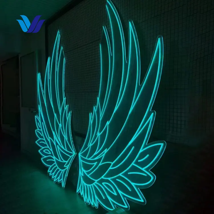 HONGSEN Custom Neon sign Wing Wedding Home Beer Bar Wall Acrylic 12V led neon lights for gaming decor