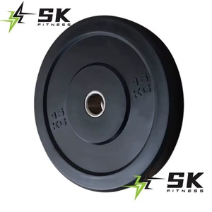 Plaques de poids en caoutchouc SK Commercial de 2,5 kg à 25 kg, plaques de musculation codées par couleur pour la musculation en salle de sport, club de fitness - Product Image 1