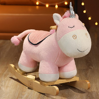 Jouet à bascule en peluche pour enfants Licorne âne cerf cheval à monter à bascule Chaise à bascule deux-en-un 2-6 ans Cadeau d'anniversaire